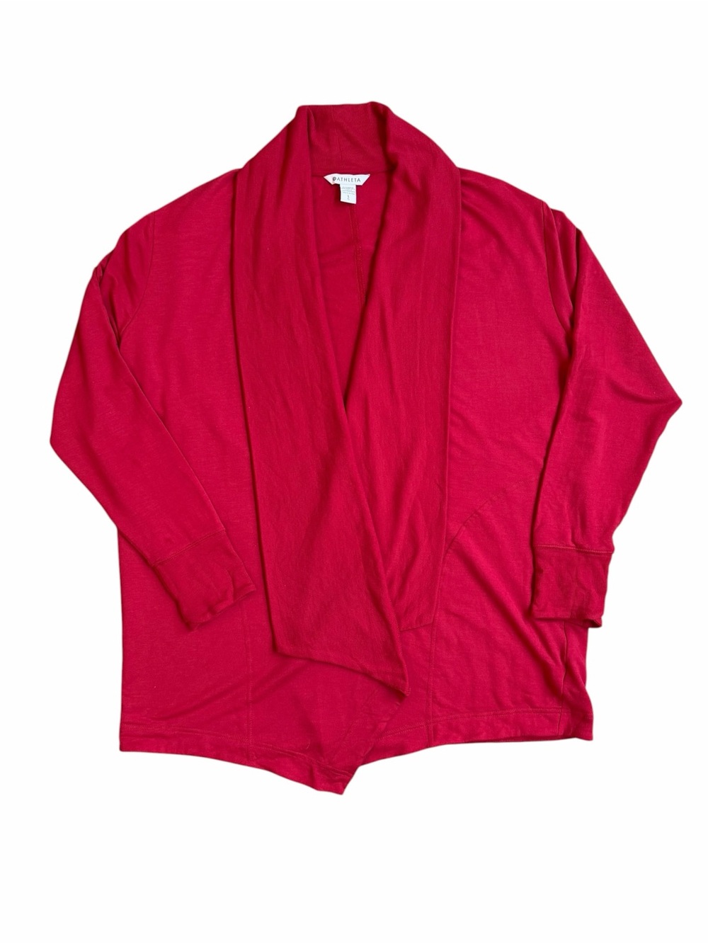 Athleta Pranayama Restore Wrap Red Open Cardigan